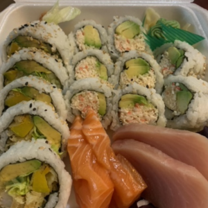 Rolls and sashimi from Sushi Fu